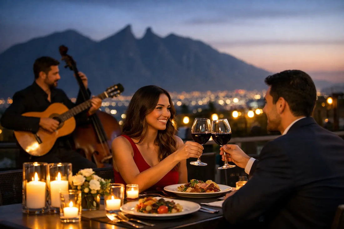 Cena romántica con música en Monterrey