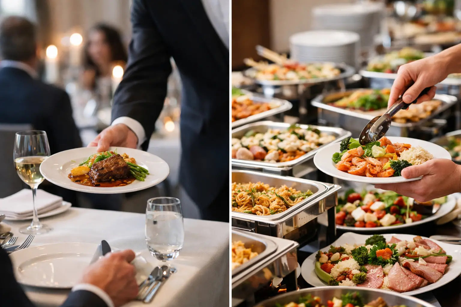 Menú sentado versus buffet: ¿qué conviene más?